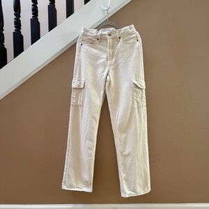 Old Navy Light Tan Wide Leg Cargo Jeans